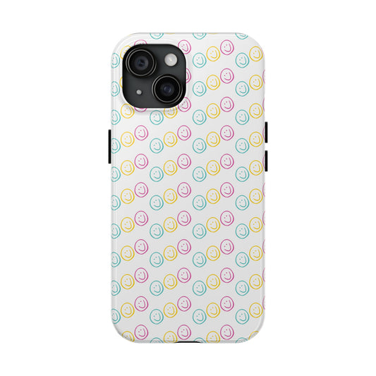 Mini Smiley Faces Phone Case - White