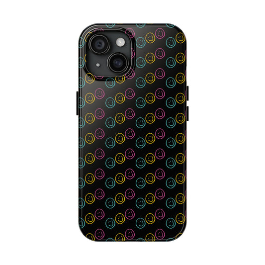 Mini Smiley Faces Phone Case - Black